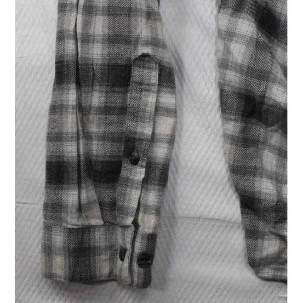 Patagonia Mens Organic Cotton Plaid Button-Up Shirt XXL Black & White - Picture 8 of 9